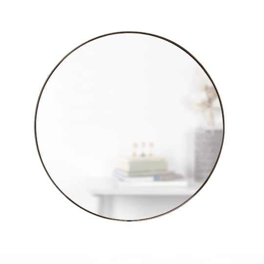 Umbra 34" Metallic Titanium Hubba Round Wall Mirror